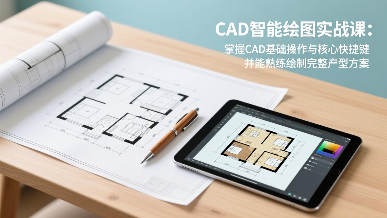 CAD智能绘图实战课：掌握CAD基础操作与核心快捷键，并能熟练绘制完整户型方案-智点网