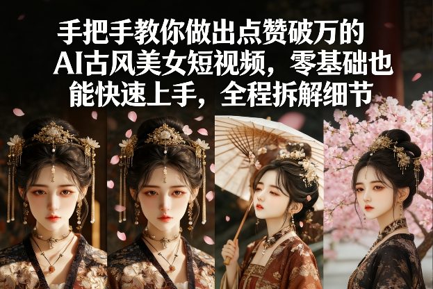 手把手教你做出点赞破万的AI古风美女短视频，零基础也能快速上手，全程拆解细节-智点网