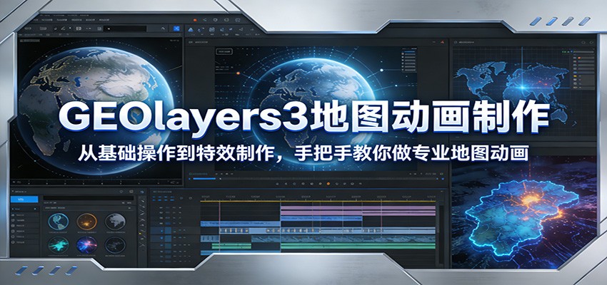 GEOlayers3地图动画制作：从基础操作到特效制作，手把手教你做专业地图动画-智点网