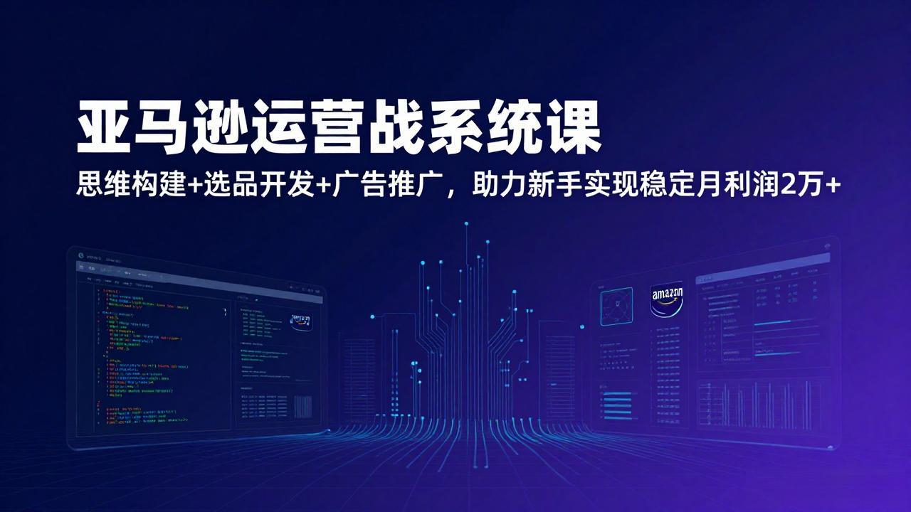 亚马逊运营实战系统课，思维构建+选品开发+广告推广，助力新手实现稳定月利润2万+(更新-智点网