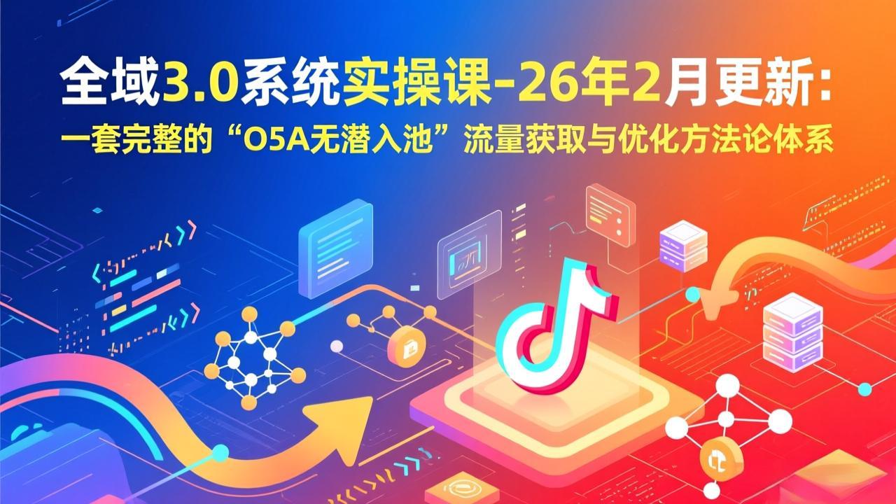 全域3.0系统实操课-26年2月更新：一套完整的“O5A无潜入池”流量获取与优化方法论体系-智点网