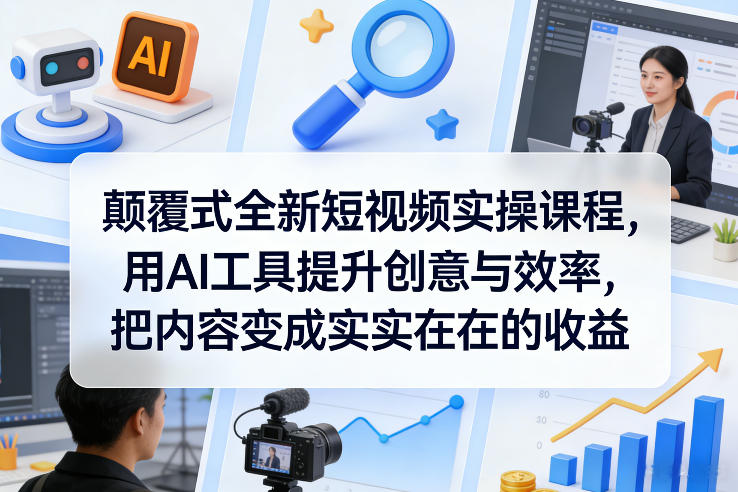 颠覆式全新短视频实操课程，用AI工具提升创意与效率，把内容变成实实在在的收益-智点网