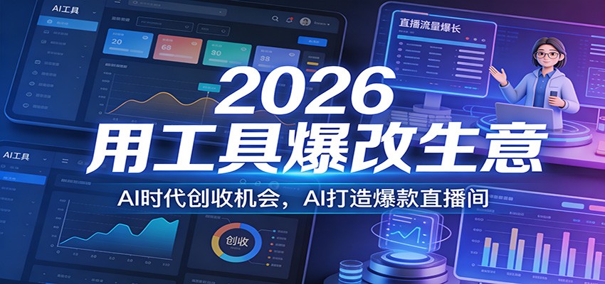 2026用工具爆改生意，AI时代创收机会，AI打造爆款直播间-智点网