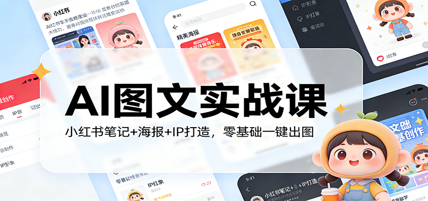 AI图文实战课：小红书笔记+海报+IP打造，零基础一键出图-智点网