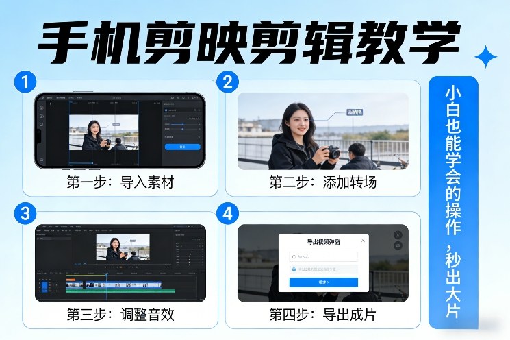手机剪映剪辑教学，小白也能学会的操作，秒出大片-智点网