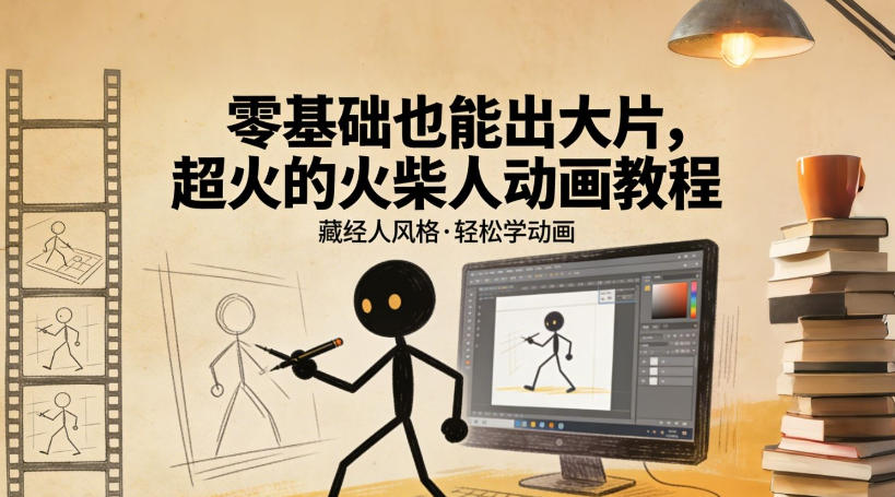 零基础也能出大片，超火的火柴人动画教程(藏经人风格)-智点网