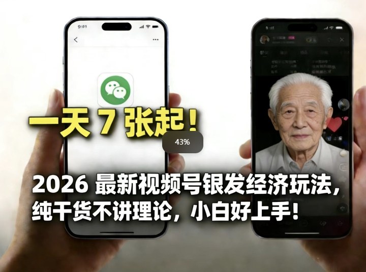 2026最新视频号银发经济玩法，轻松每天7张起，小白也可做-智点网