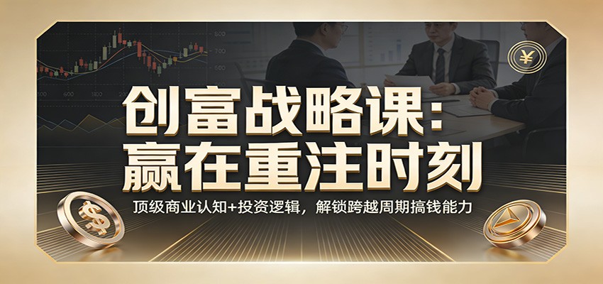 《创富战略课：赢在重注时刻》顶级商业认知+投资逻辑，解锁跨越周期搞钱能力-智点网