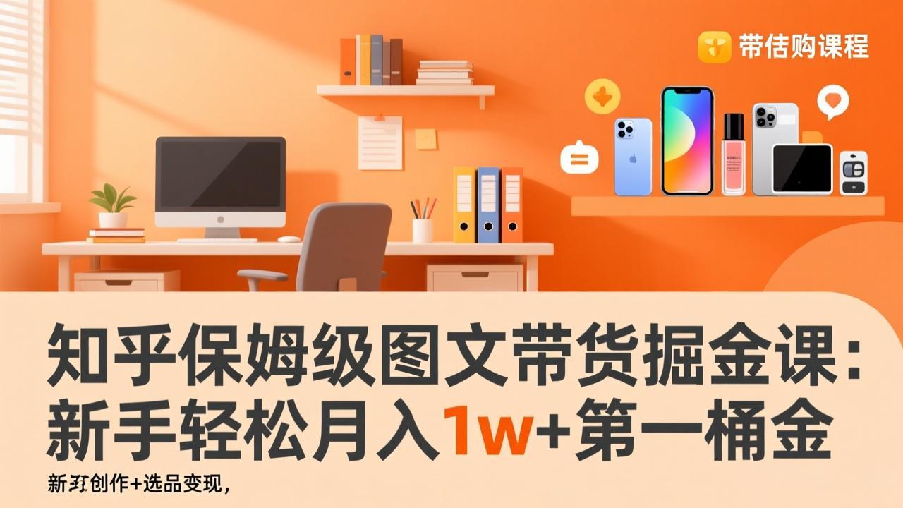 知乎保姆级图文带货掘金课：账号打造+爆文创作+选品变现，新手轻松月入1w+第一桶金-智点网