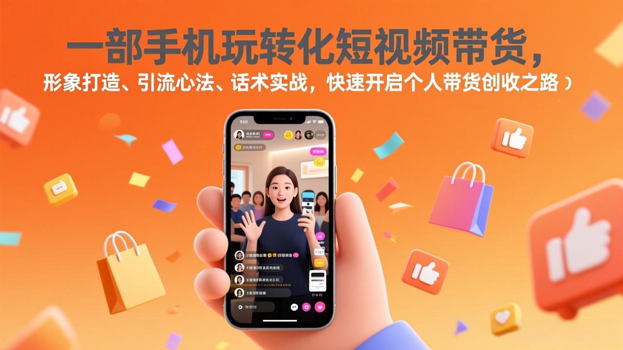 一部手机玩转化短视频带货，形象打造、引流心法、话术实战，快速开启个人带货创收之路-智点网