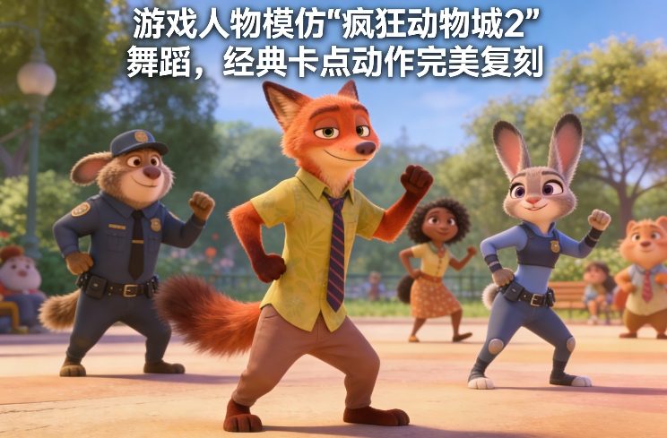 游戏人物模仿“疯狂动物城2”舞蹈，经典卡点动作完美复刻-智点网