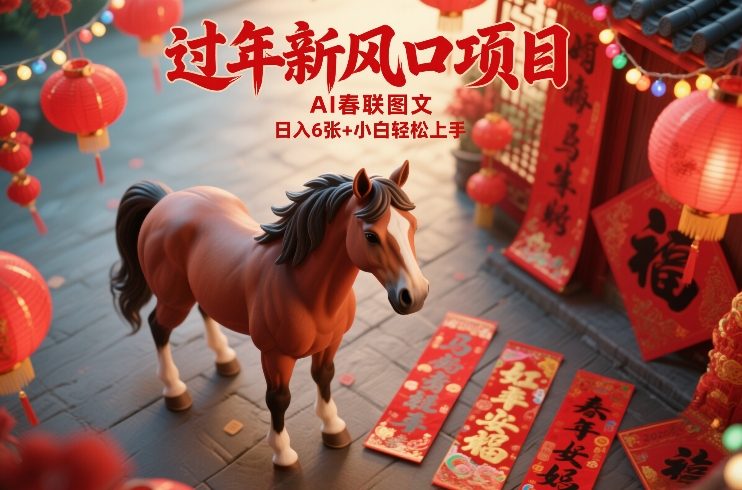 过年新风口项目，用ai春联图文，日入6张+小白轻松上手【揭秘】-智点网