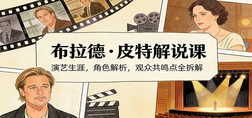 演员说-布拉德.皮特解说课：演艺生涯，角色解析，观众共鸣点全拆解-智点网