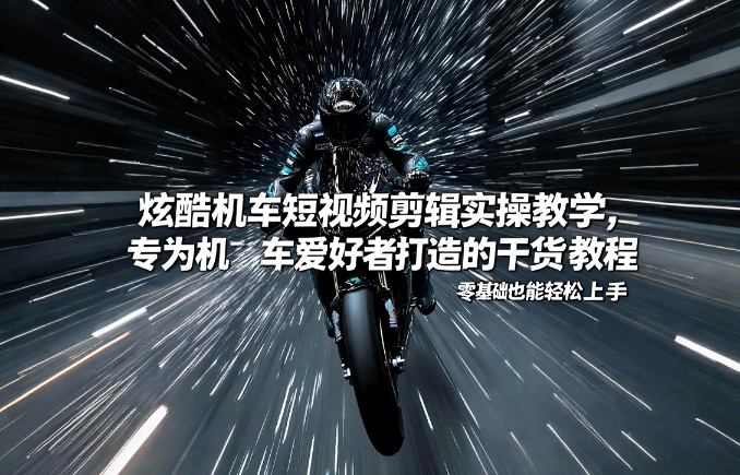炫酷机车短视频剪辑实操教学，专为机车爱好者打造的干货教程，零基础也能轻松上手-智点网