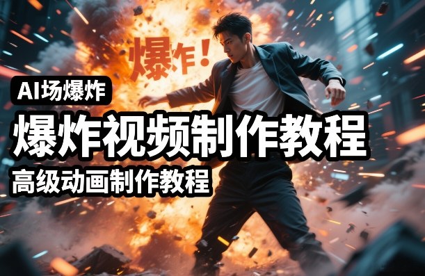 AI场景爆炸视频制作教程，利用人物实拍视频制作出高级的动画特效-智点网