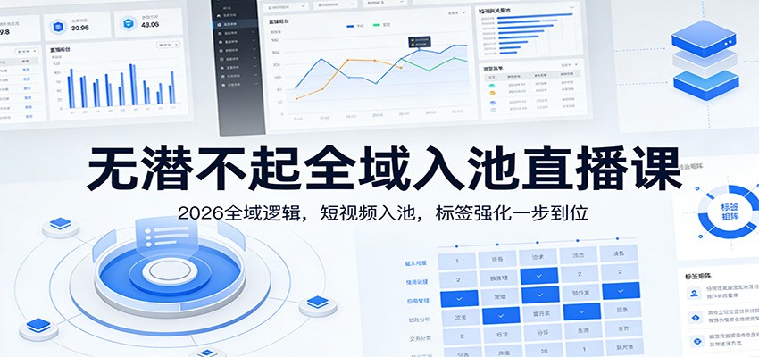 无潜不起全域入池直播课：2026全域逻辑，短视频入池，标签强化一步到位-智点网
