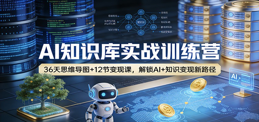 AI知识库实战训练营：36天思维导图+12节变现课，解锁AI+知识变现新路径-智点网