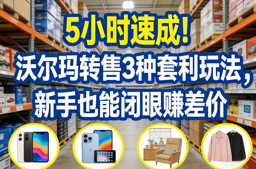 5小时速成！沃尔玛转售3种套利玩法，新手也能闭眼賺差价-智点网
