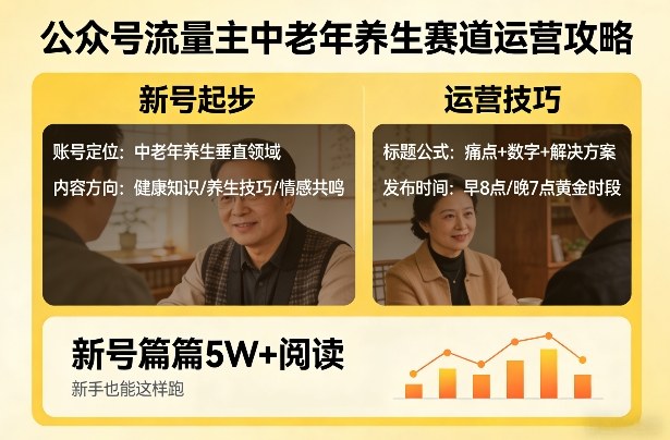 公众号流量主中老年养生赛道，新号篇篇5W+阅读，新手也能这样跑-智点网