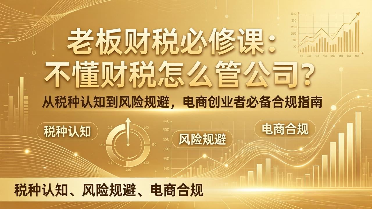 老板财税必修课：不懂财税怎么管公司？从税种认知到风险规避，电商创业者必备合规指南-智点网