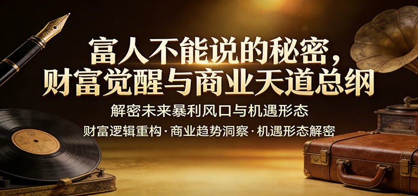 富人不能说的秘密，财富觉醒与商业天道总纲，解密未来暴利风口与机遇形态-智点网