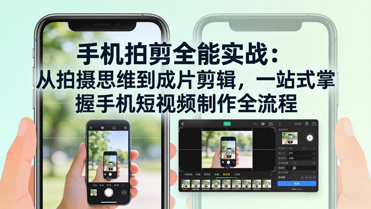手机拍剪全能实战：从拍摄思维到成片剪辑，一站式掌握手机短视频制作全流程-智点网