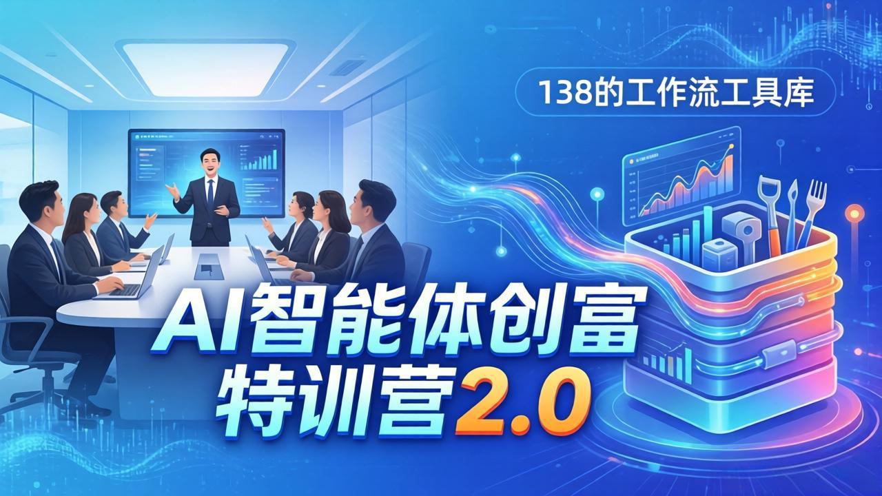 AI智能体创富训练营2.0：3天闭门直播+视频课+工具库，从0到1搭建智能体附138个工作流-智点网