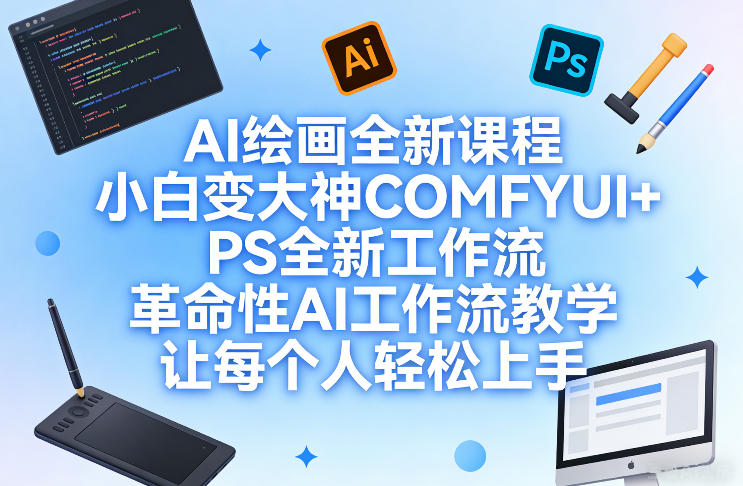 AI绘画全新课程，小白变大神COMFYUI+PS全新工作流，革命性AI工作流教学，让每个人轻松上手-智点网