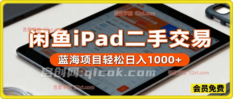 闲鱼蓝海项目：轻松日入1000+，每天1小时， iPad二手交易赚翻天-智点网
