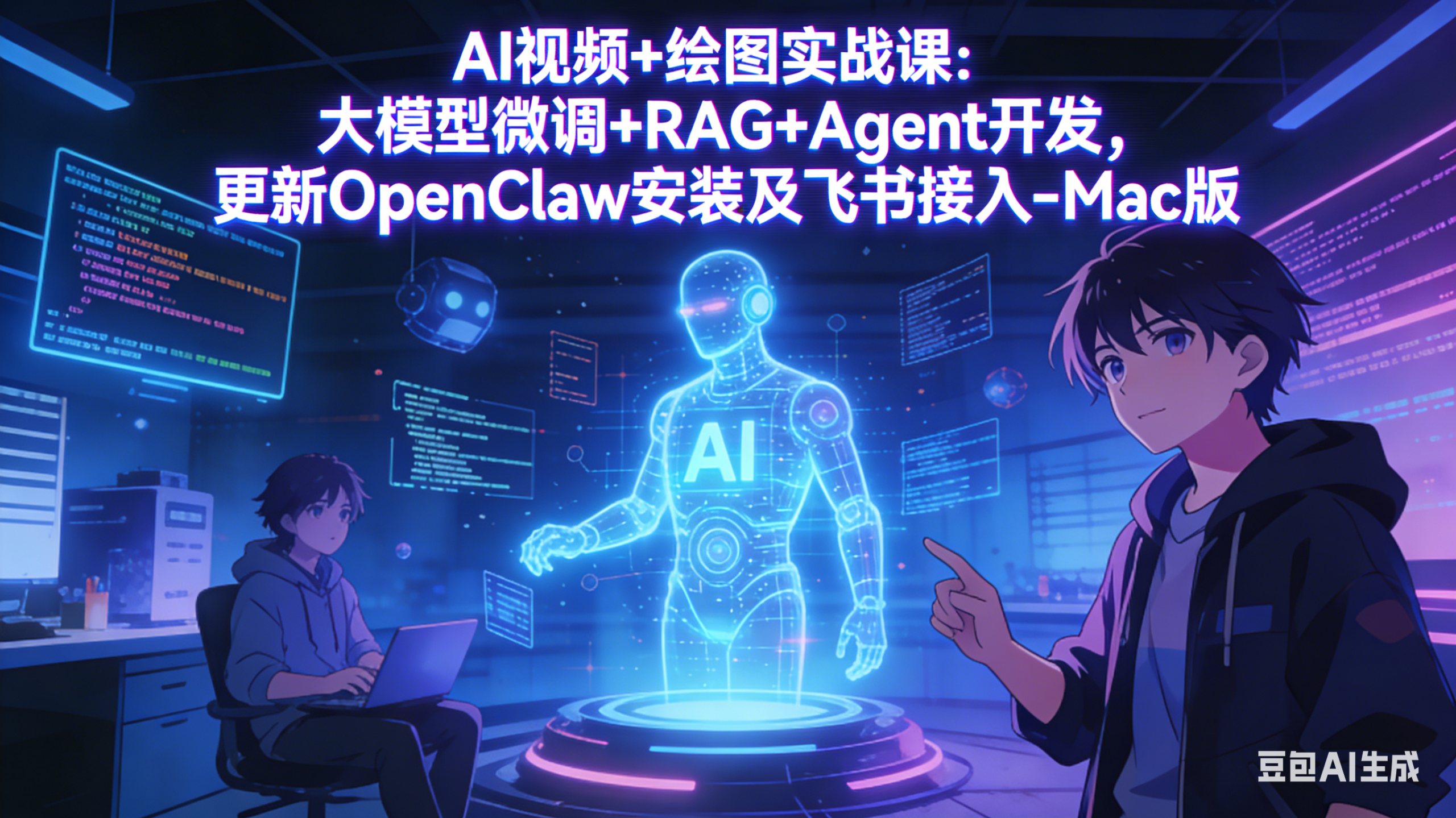 AI视频+绘图实战课：大模型微调+RAG+Agent开发，更新OpenClaw安装及飞书接入-Mac版-智点网