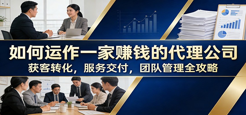 如何运作一家赚钱的代理公司：获客转化，服务交付，团队管理全攻略-智点网
