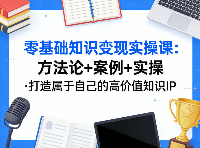 零基础知识变现实操课，方法论+案例+实操，打造属于自己的高价值知识IP-智点网