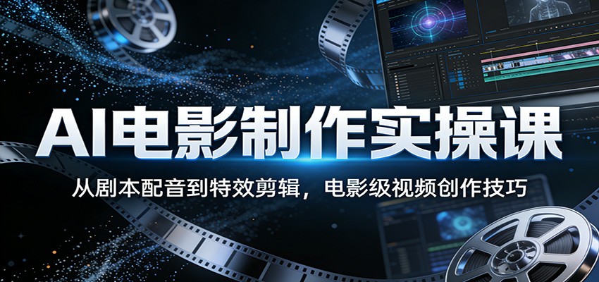 AI电影制作实操课：从剧本配音到特效剪辑，电影级视频创作技巧-智点网