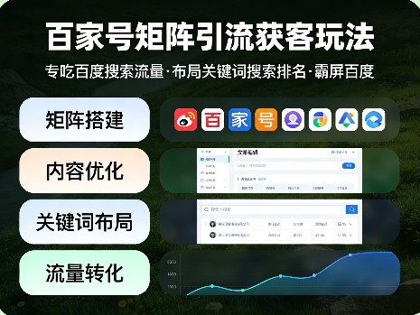 百家号矩阵引流获客玩法，专吃百度搜索流量，布局关键词搜索排名，霸屏百度-智点网