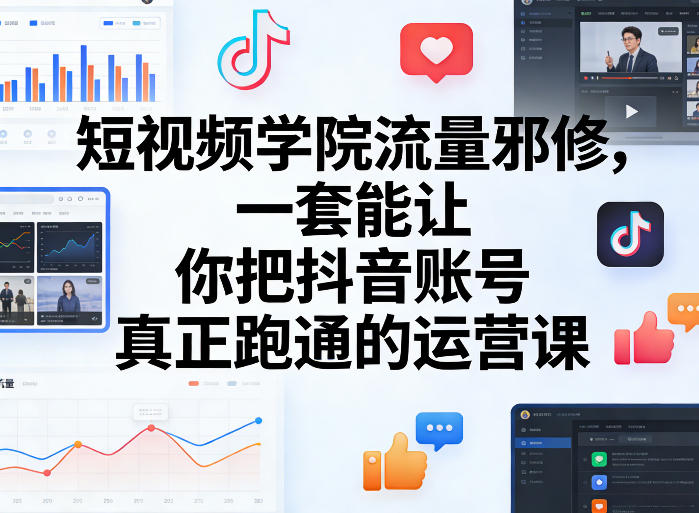 短视频学院流量邪修，一套能让你把抖音账号真正跑通的运营课-智点网