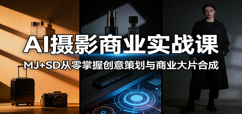 AI摄影商业实战课：MJ+SD从零掌握创意策划与商业大片合成-智点网