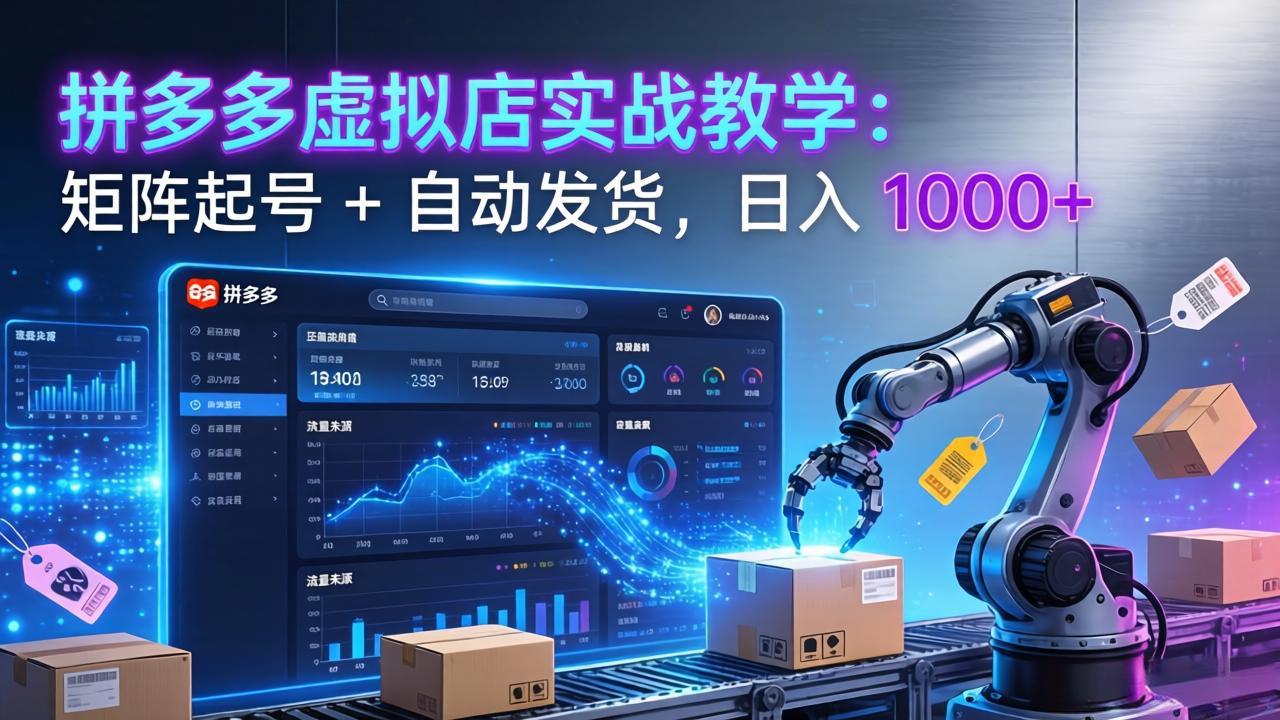 拼多多虚拟店实战教学：矩阵起号 + 自动发货，日入 1000+-智点网