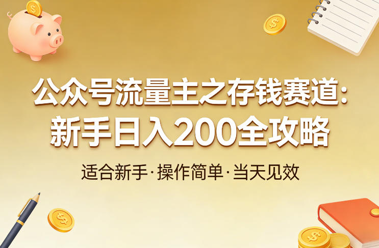 公众号流量主之存钱赛道，贴合当下需求，适合新手，一天收益2张-智点网