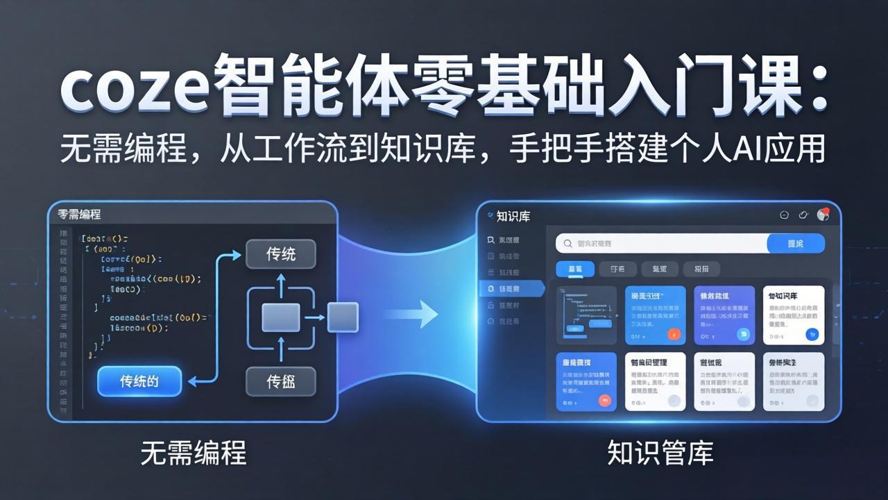 coze智能体零基础入门课：无需编程，从工作流到知识库，手把手搭建个人AI应用-智点网