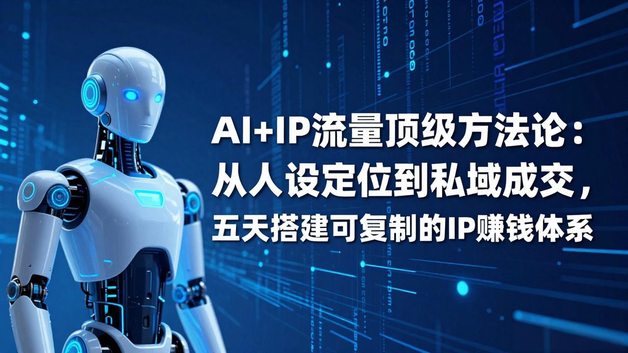 AI+IP顶级方法论：从人设定位到私域成交，五天搭建可复制的IP赚钱体系-智点网