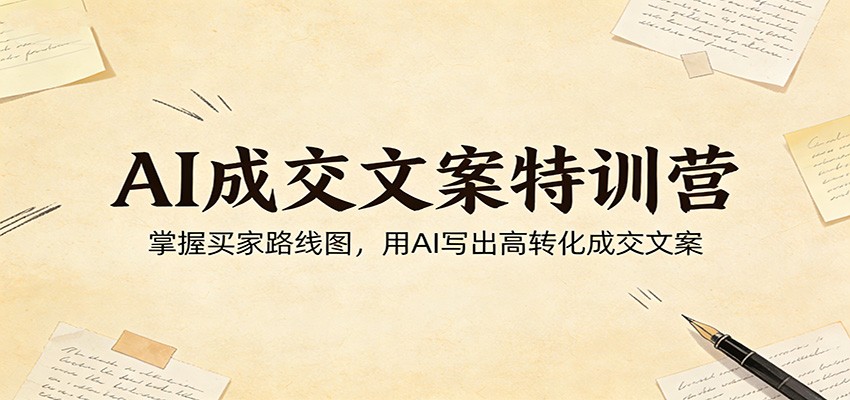 AI成交文案特训营：掌握买家路线图，用AI写出高转化成交文案-智点网