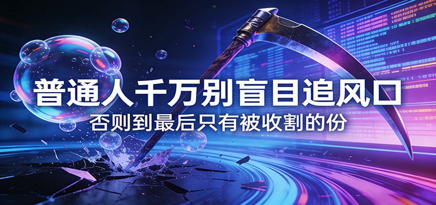 付费文章《通人千万别盲目追风口》否则到最后只有被收割的份-智点网