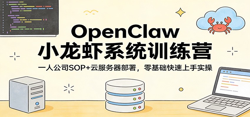OpenClaw小龙虾系统训练营：一人公司SOP，云服务器部署，零基础快速上手实操-智点网