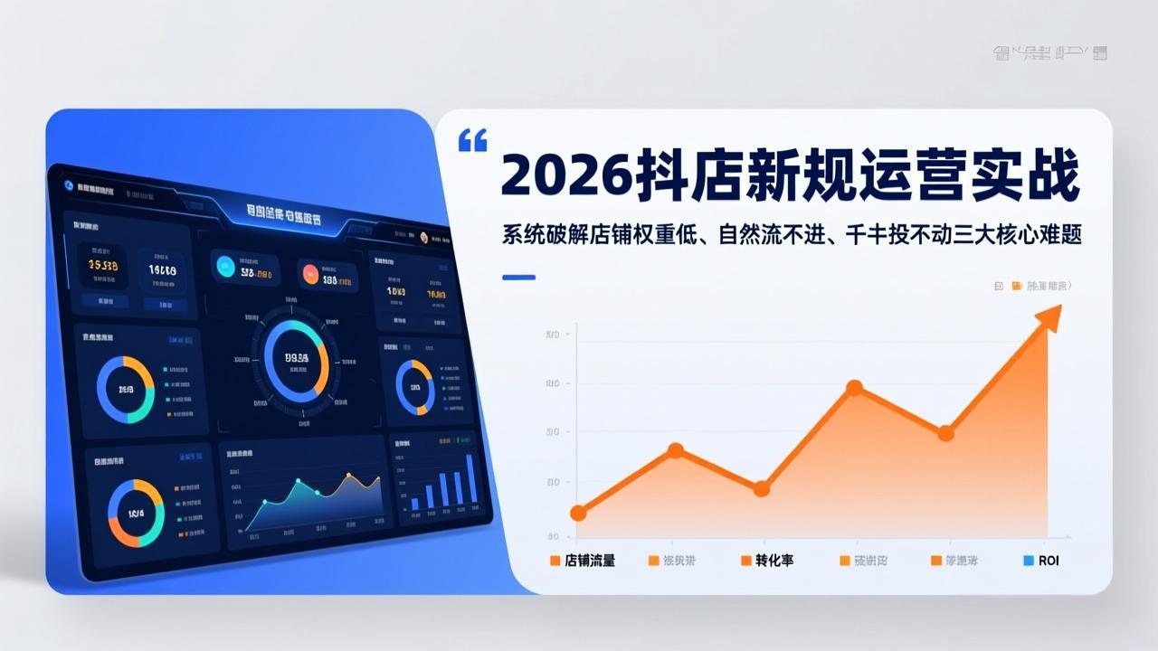 2026抖店新规运营实战：系统破解店铺权重低、自然流不进、千川投不动三大核心难题-智点网