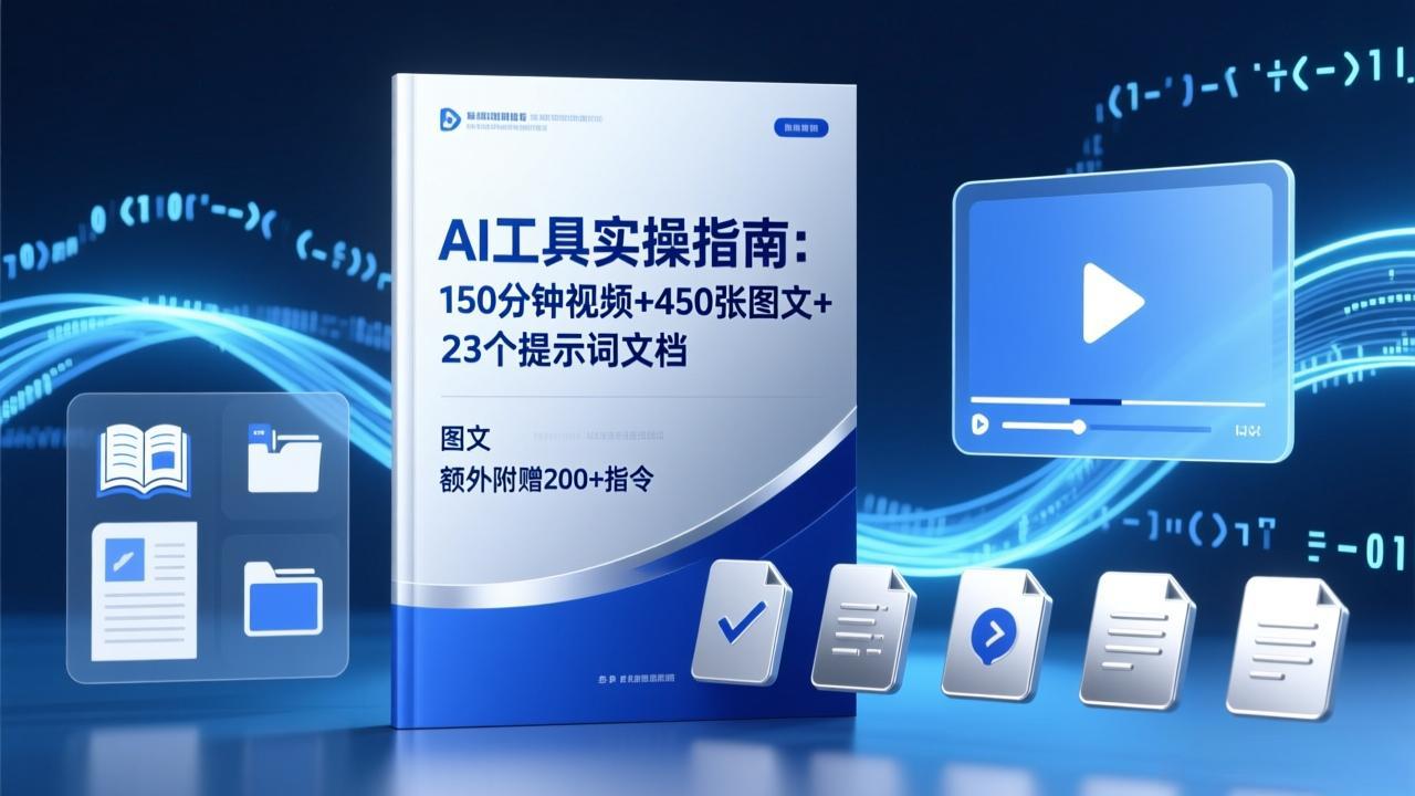 AI工具实操指南：150分钟视频+450张图文+23个提示词文档，额外附赠200+指令-智点网
