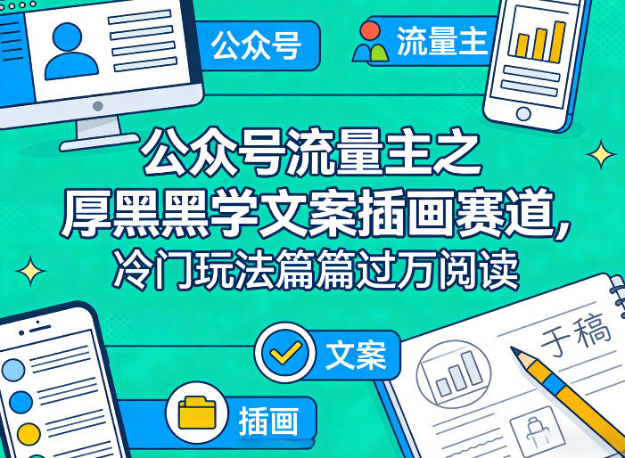 公众号流量主之厚黑学文案插画赛道，冷门玩法篇篇过万阅读-智点网