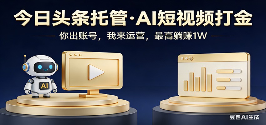 头条号AI托管，我提供作品，你提供账号，每天5分钟发布，小白躺赚3000+-智点网