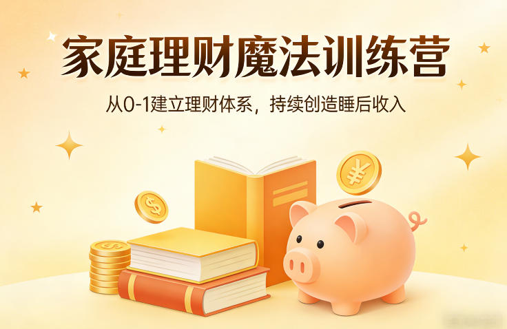 家庭理财魔法训练营，从0-1建立理财体系，持续创造睡后收入-智点网