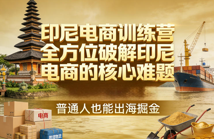 印尼电商训练营，全方位破解印尼电商的核心难题，普通人也能出海掘金-智点网
