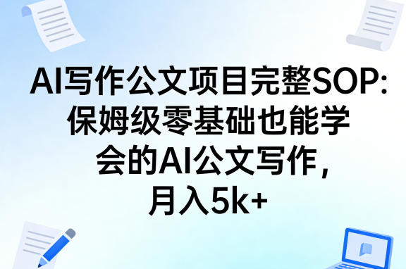 AI写作公文项目完整SOP，保姆级零基础也能学会的AI公文写作，月入5k+-智点网